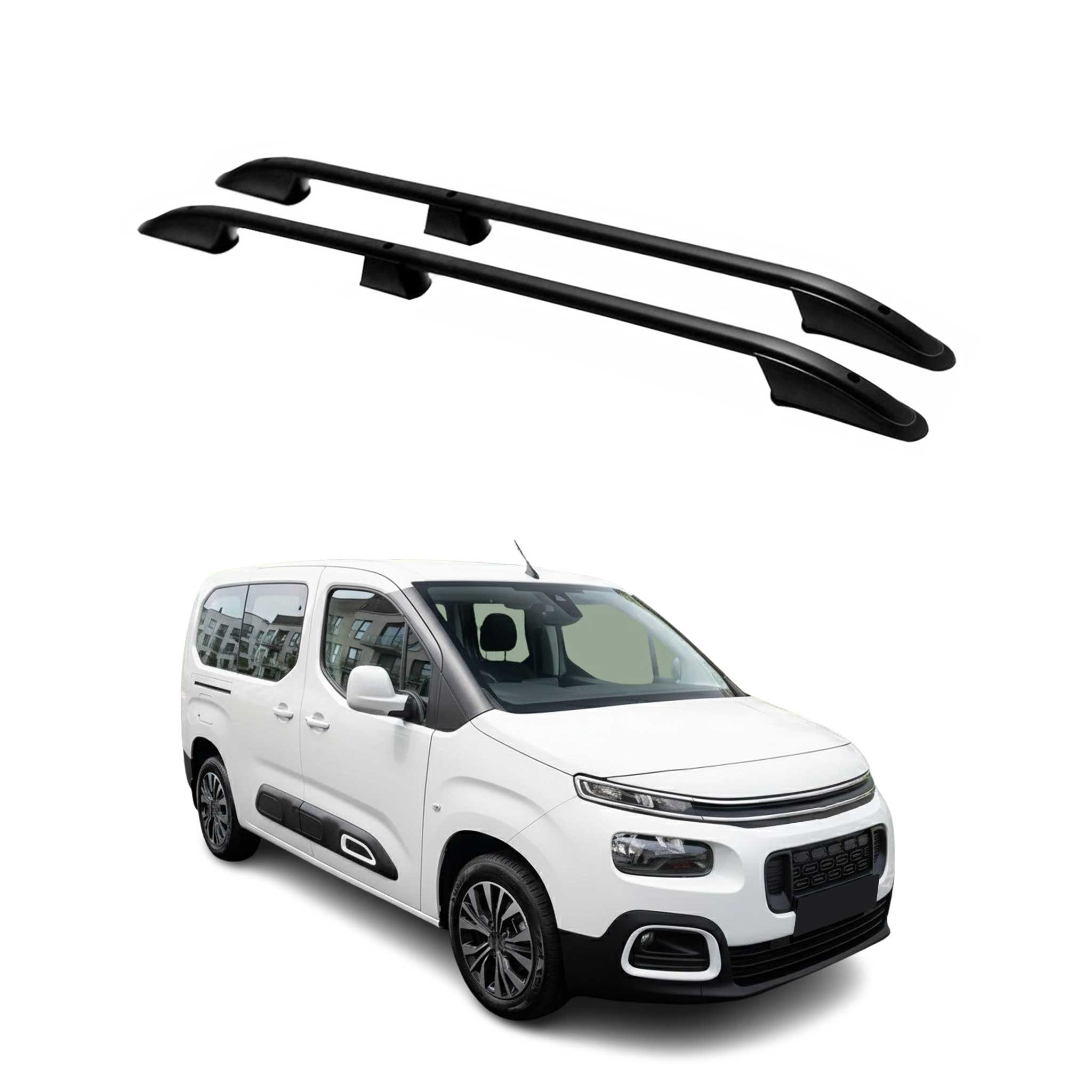 Dachreling Dachgepäckträger für Citroen Berlingo 2018-2026 L2 Langer Alu Schwarz