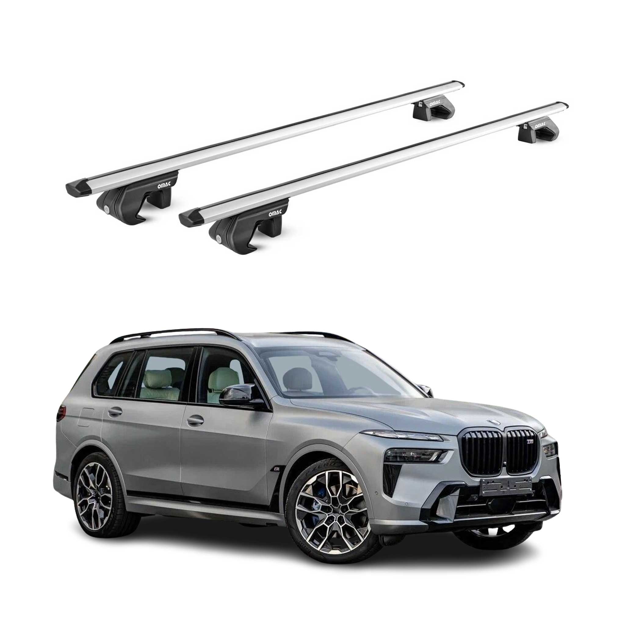 Dachträger Grundtäger für BMW X7 G07 2018-2026 5 tür 90kg Alu Silber 2 tlg ABE