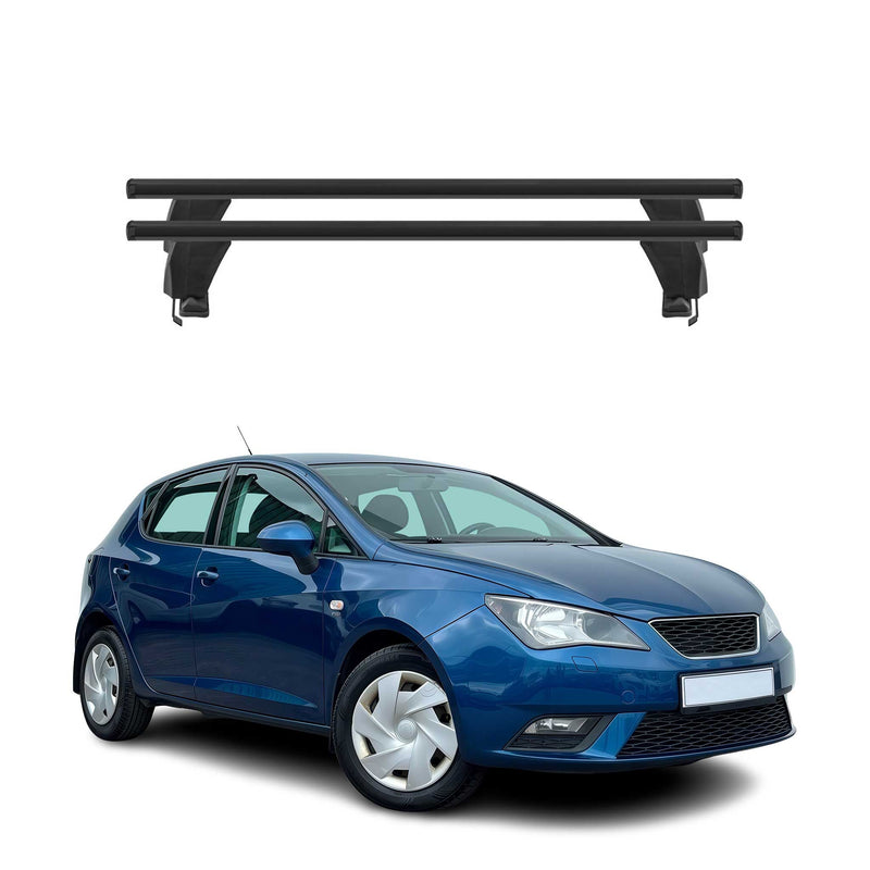 Menabo Dachträger Grundtäger für Seat Ibiza mk4 2008-2017 50kg Alu Schwarz 2 tlg