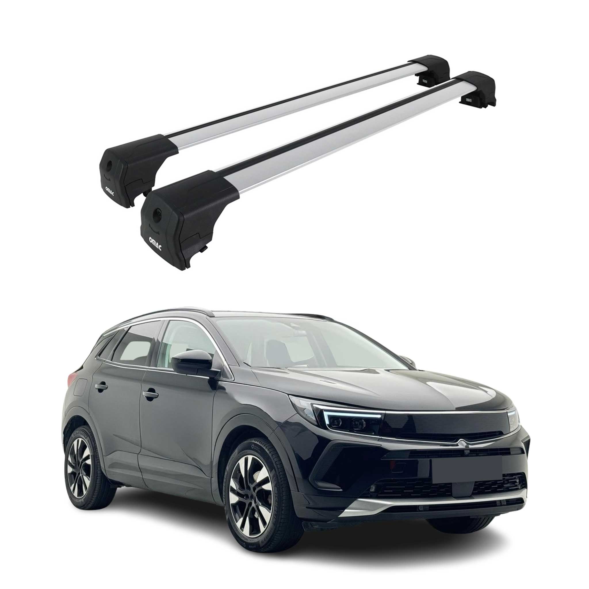 Dachträger Gepäckträger für Opel Grandland / Grandland X 2017-24 Aluminium Grau
