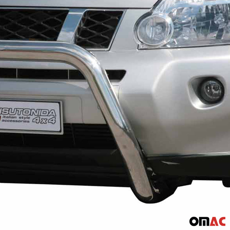 Frontbügel Frontschutzbügel für Nissan X-Trail 2007-2010 ø76mm Stahl Silber