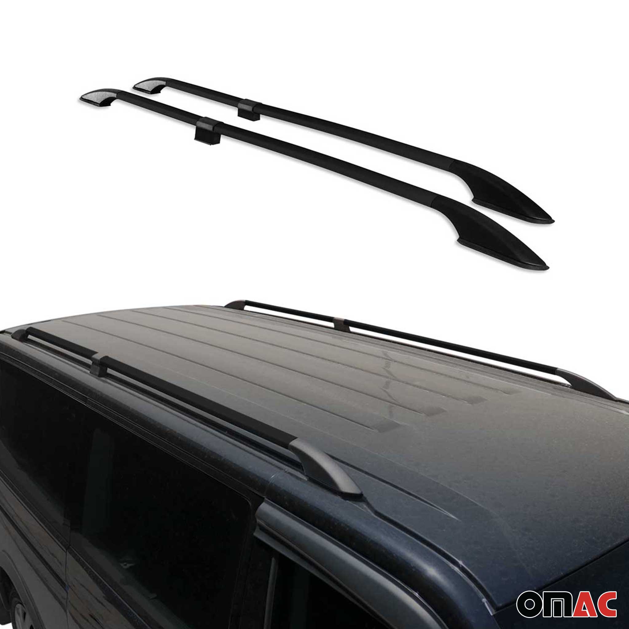 Dachreling für Mercedes Vito W447 2014-2026 L3 Extra Langer Aluminium Schwarz 2x