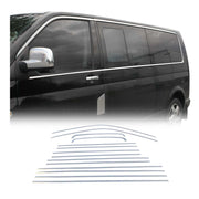 Fensterleisten Zierleisten für VW T5 2003-2015 Kurzer Schiebetür Edelstahl 14tlg