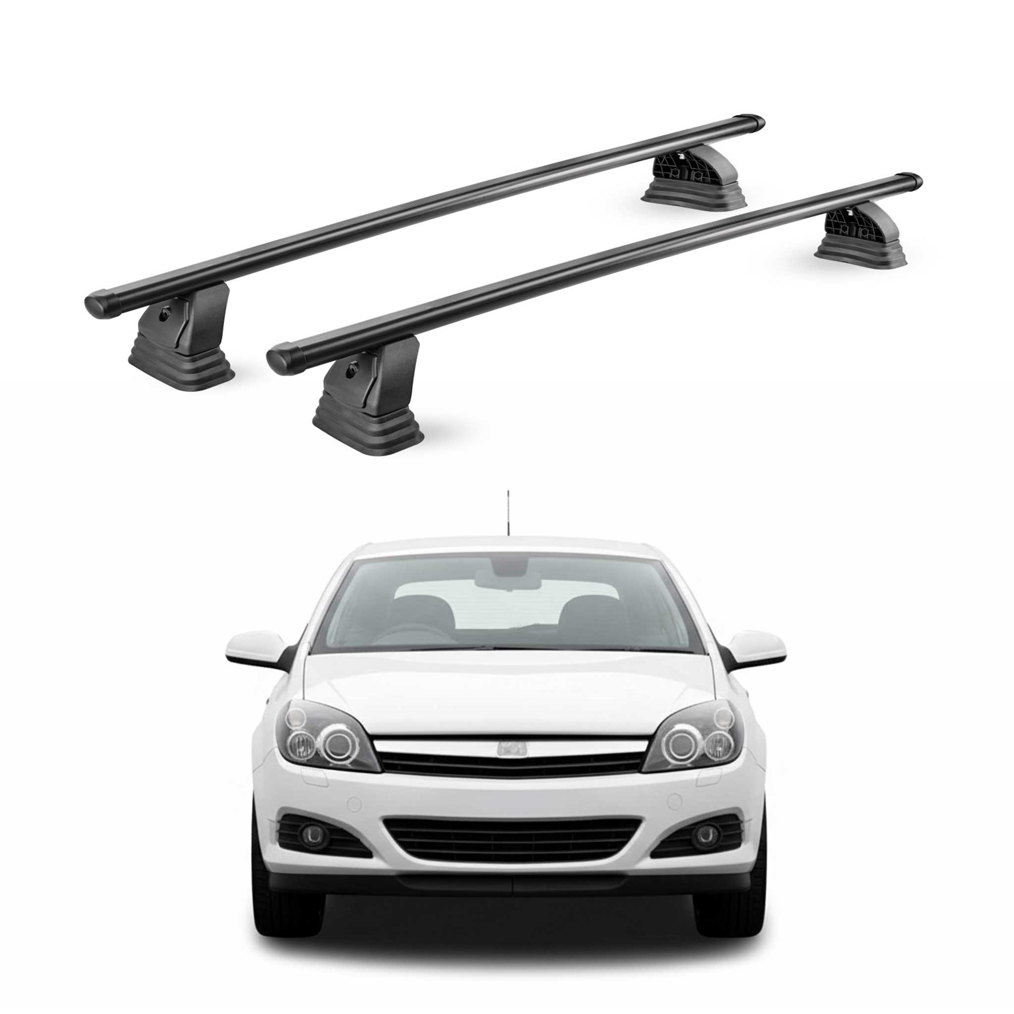 Stahl Dachträger für Opel Astra H Schrägheck Kombi Limo 2004-2009 TÜV 2x Schwarz