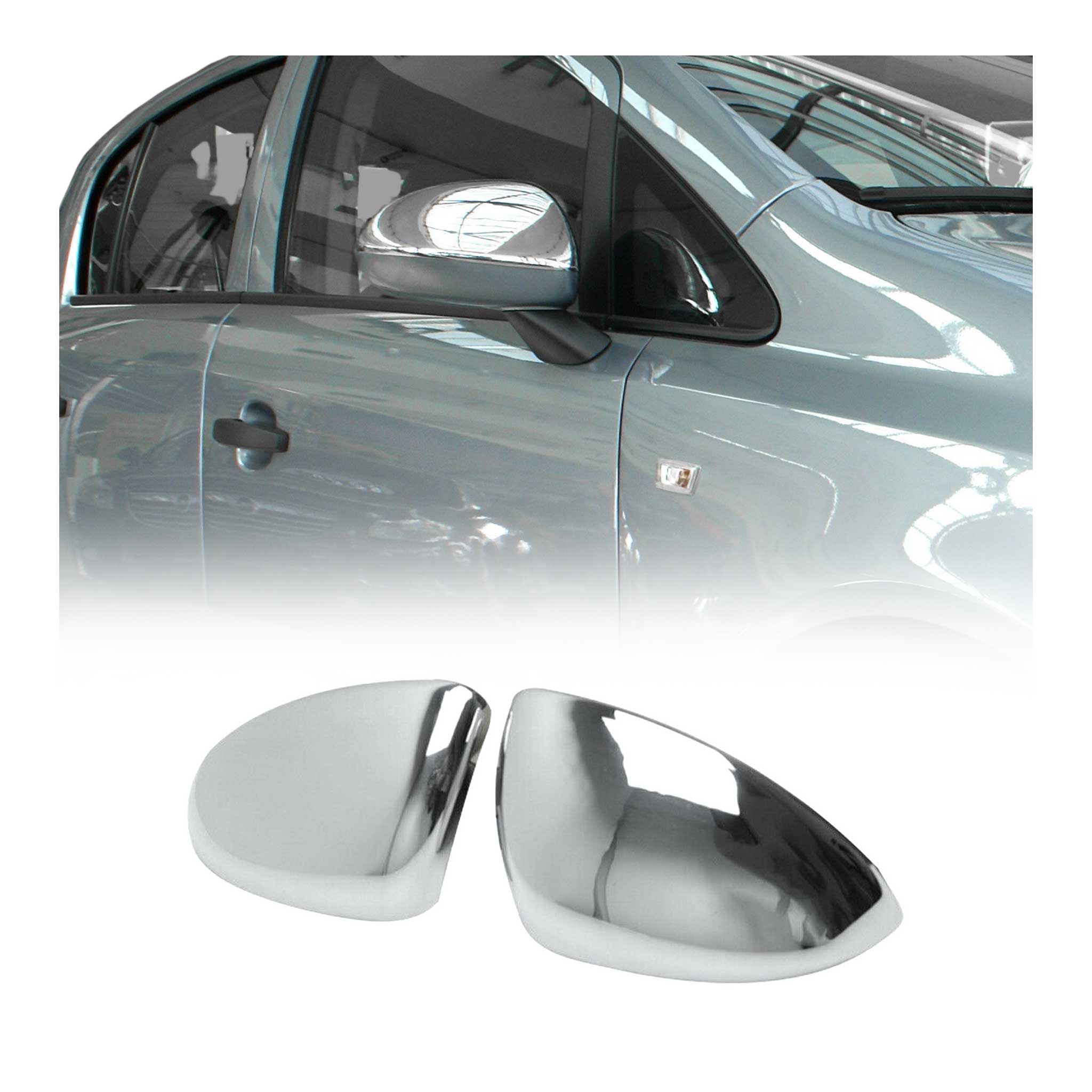 Spiegelkappen Spiegelabdeckung für Opel Corsa 2015-2020 Edelstahl Chrom 2tlg