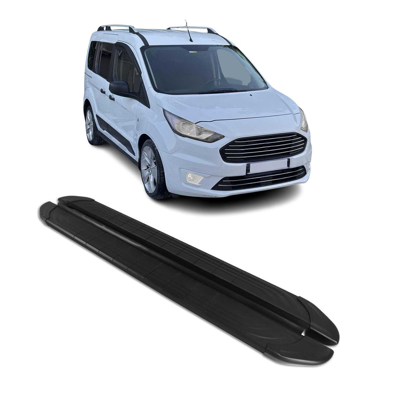 Trittbretter Seitenschweller für Ford Transit Connect 2014-2024 L1 Alu Schwarz