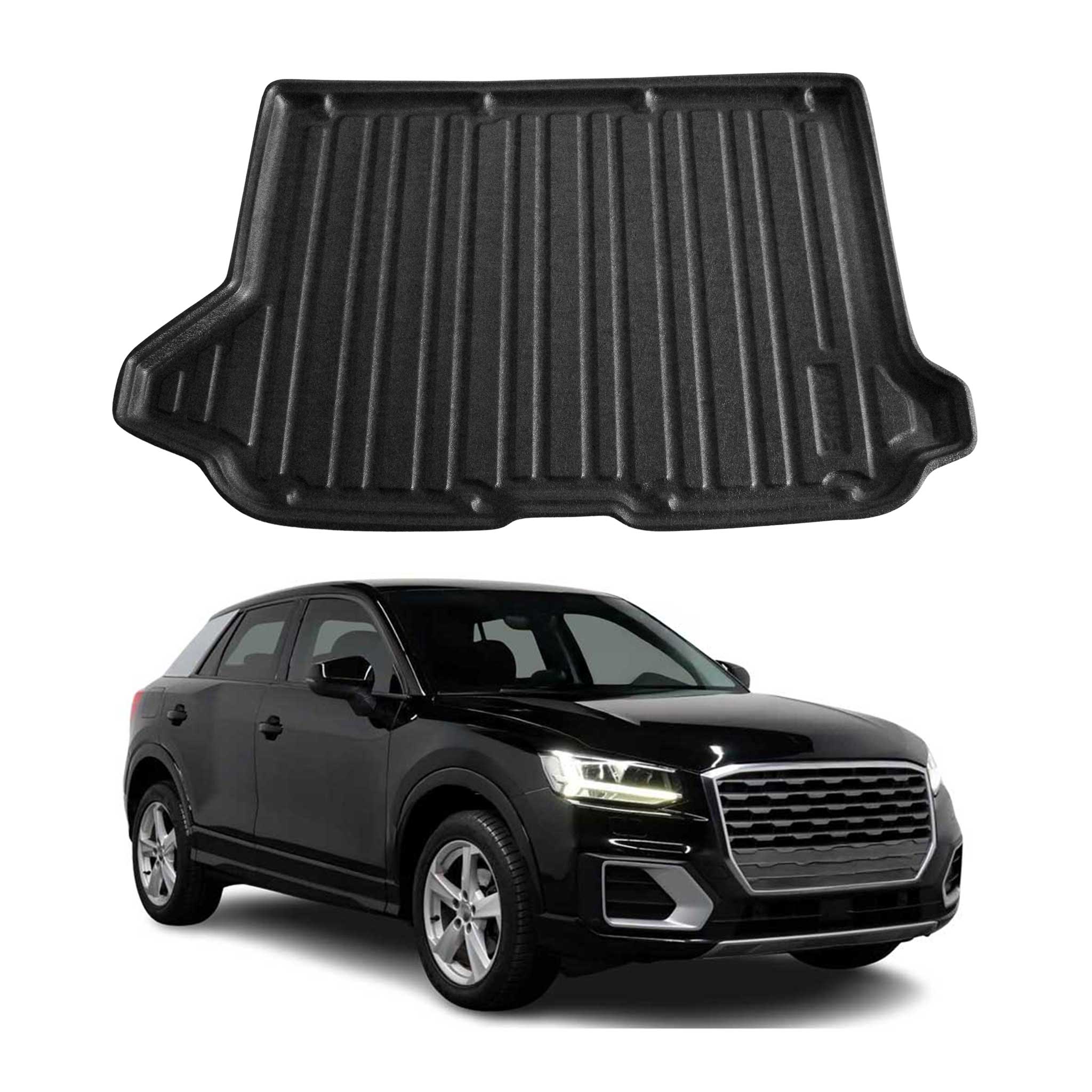 Kofferraumwanne Laderaumwanne für Audi Q2 2017-2026 Gummi TPE Schwarz