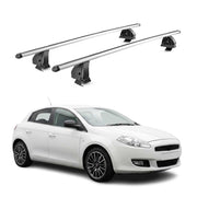 Alu Dachträger für Fiat Bravo II 2007-2014 TÜV T-Nut Abschließbar 2tlg Silber