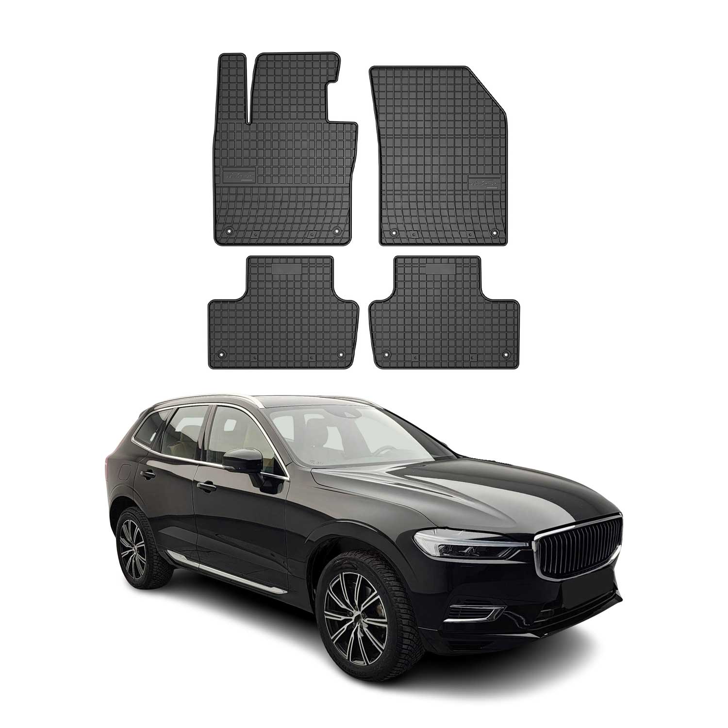 OMAC Gummi Fußmatten für Volvo XC60 2018-2026 Automatten Gummi Schwarz 4tlg