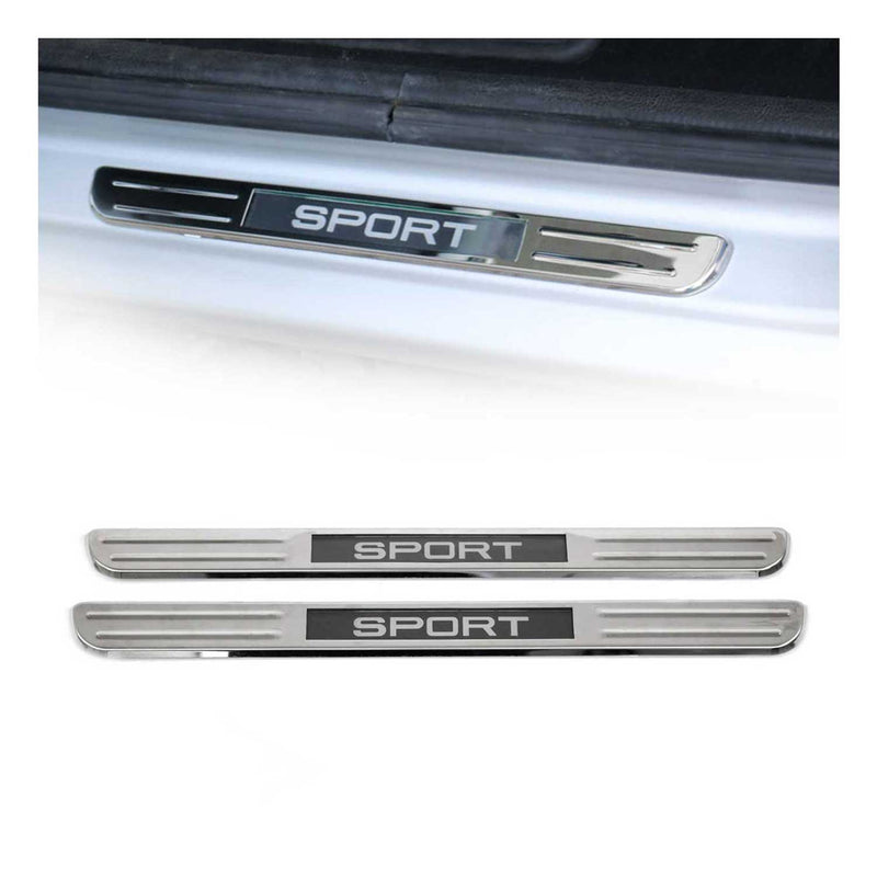 Einstiegsleisten Sport Türschweller LED-Beleuchtet Chrom Edelstahl 2 tlg 45 cm