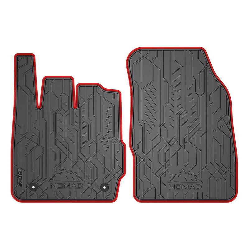 Fußmatten Gummimatten Automatten für Ford Fiesta mk6 2008-2017 Schwarz Rot 2tlg