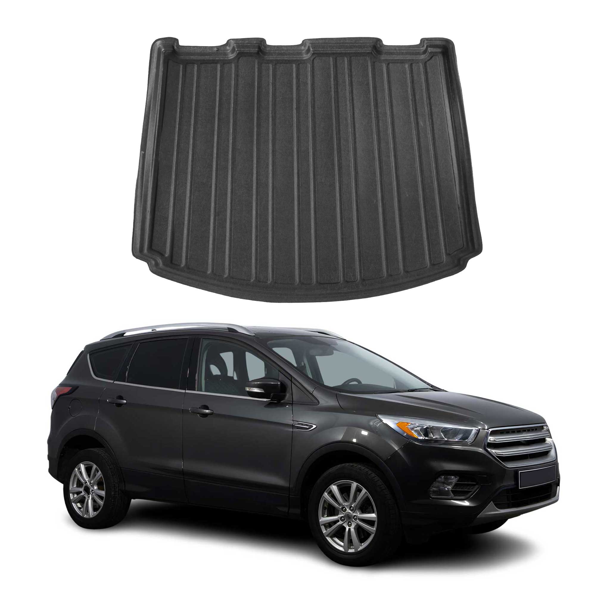 Kofferraumwanne Laderaumwanne für Ford Kuga II 2012-2019 Gummi TPE Schwarz