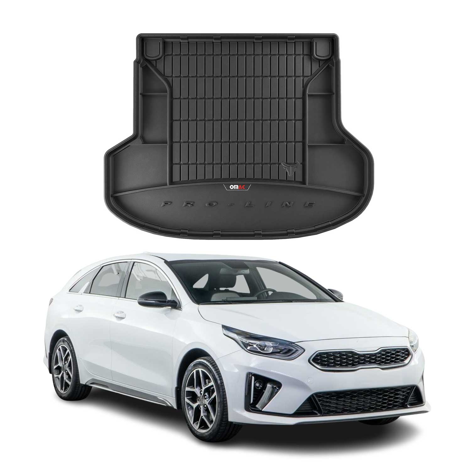 OMAC Gummi Kofferraumwanne für Kia Pro Ceed Shooting Brake 2019-2026 TPE Schwarz