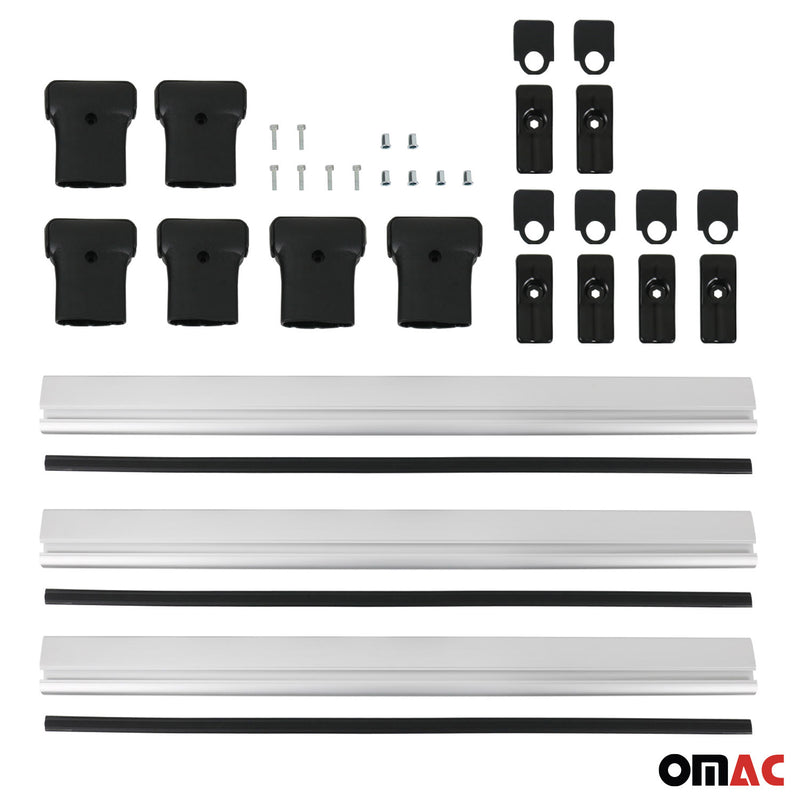 Dachträger Grundtäger für Opel Vivaro B C 2014-2025 75kg Aluminium Silber 3 tlg