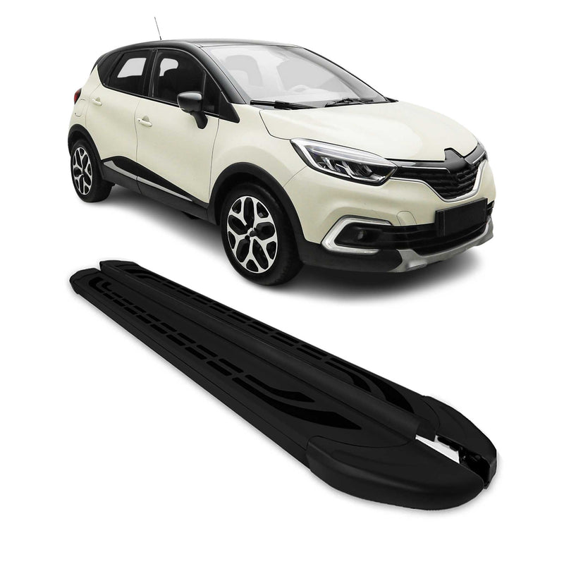 Trittbretter Schweller Seitenbretter für Renault Captur 2013-2020 Alu Schwarz