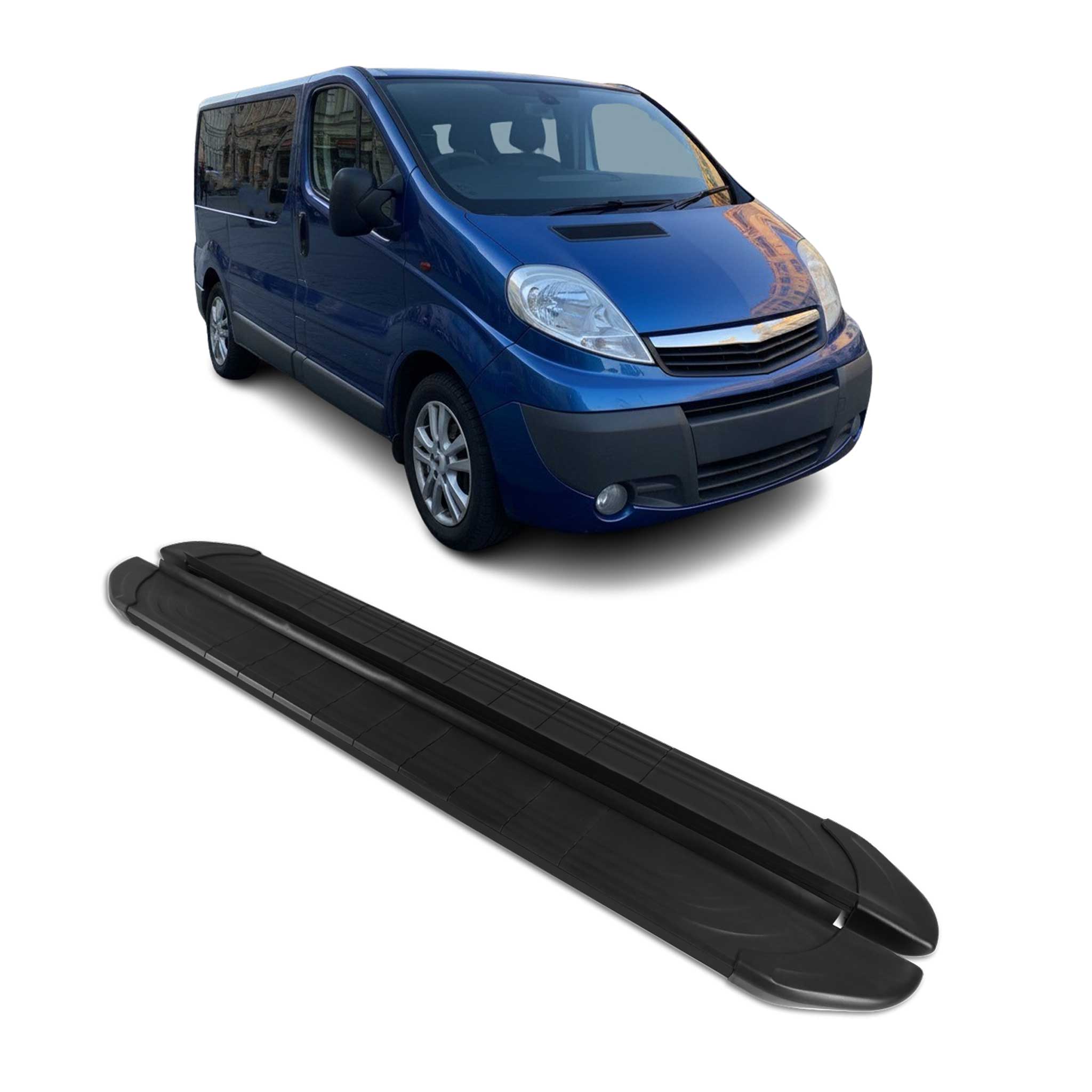 Trittbretter Seitenschweller für Opel Vivaro 2001-2014 L2 Aluminium Schwarz 2tlg