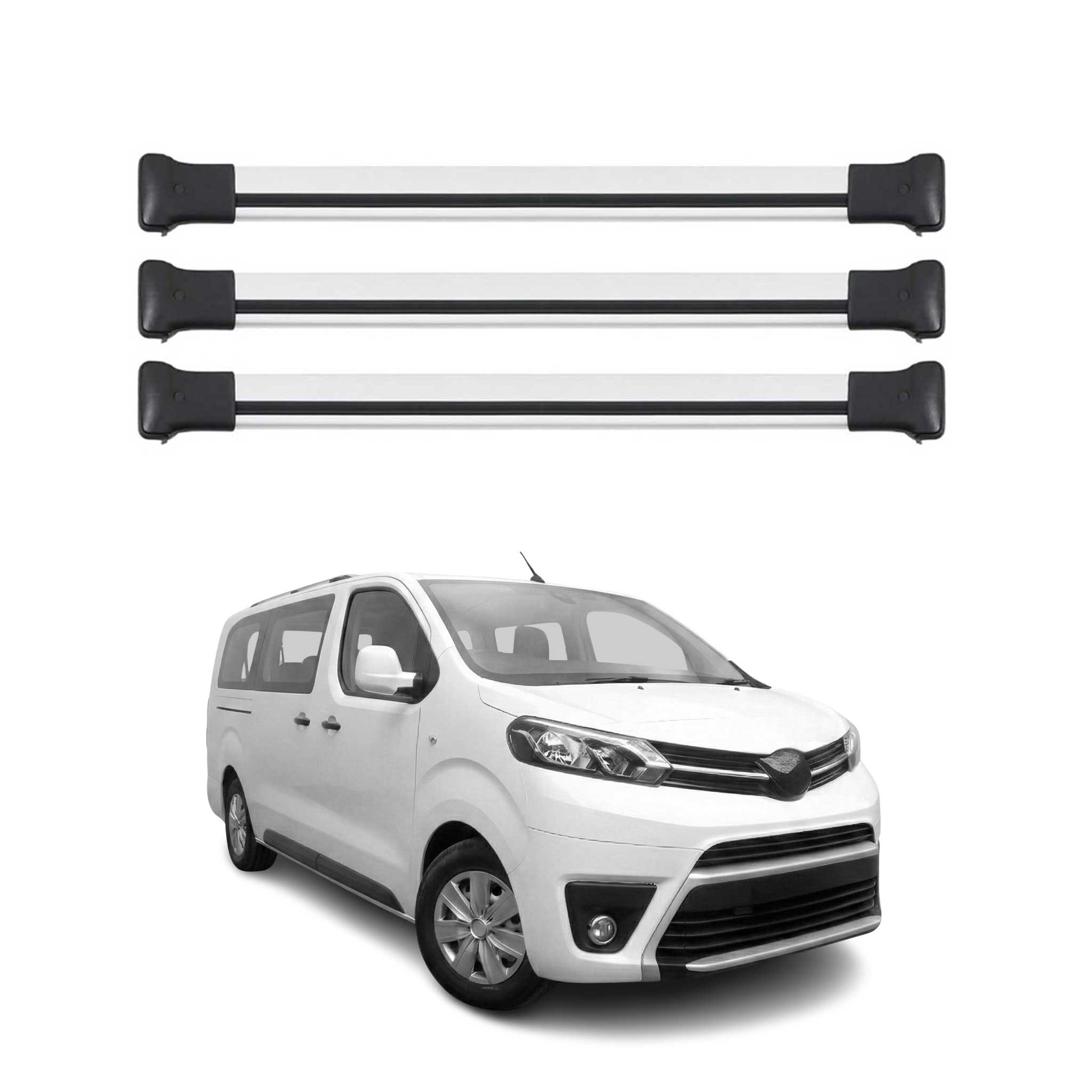 Dachträger Grundtäger für Toyota Proace 2016-2026 Aluminium Silber 3 tlg