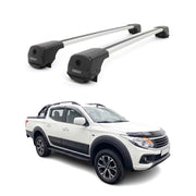 Dachträger Grundträger für Fiat Fullback 2016-2019 Aluminium 75kg Grau 2tlg