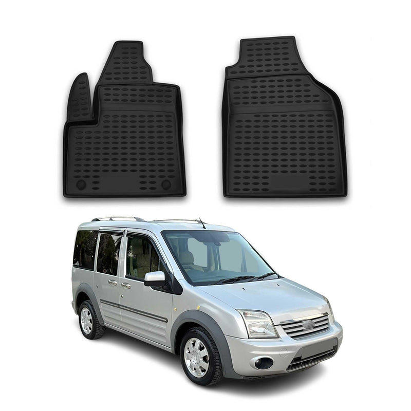 OMAC Gummimatten Fußmatten für Ford Transit Connect 2002-2013 TPE Schwarz 2x