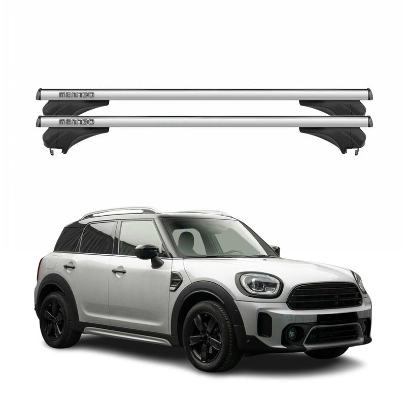 Menabo Dachträger Grundtäger für Mini Countryman F60 2017-2023 Alu Silber 2 tlg