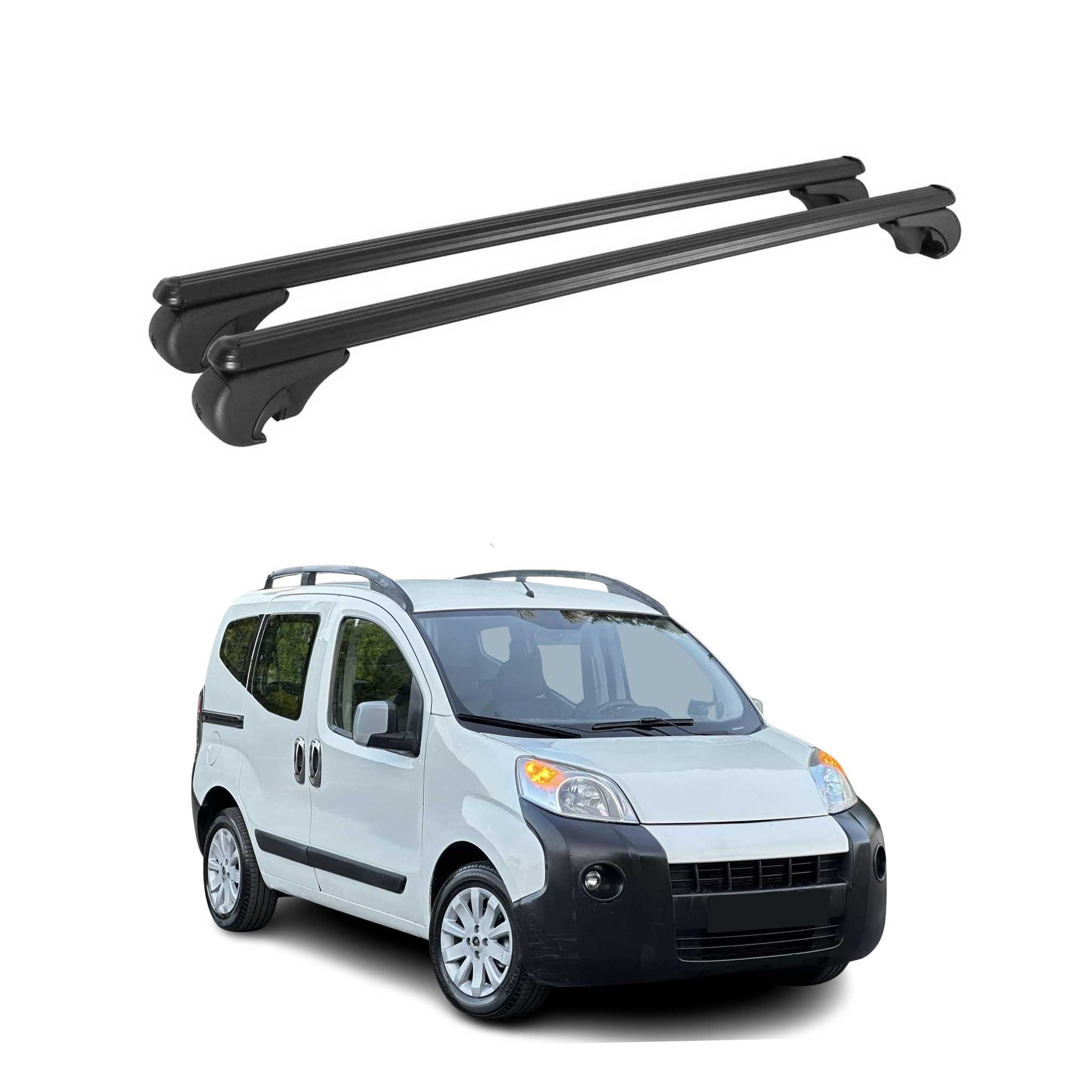 Dachträger Grundträger für Citroen Nemo 2008-2017 TÜV Aluminium Schwarz 2tlg