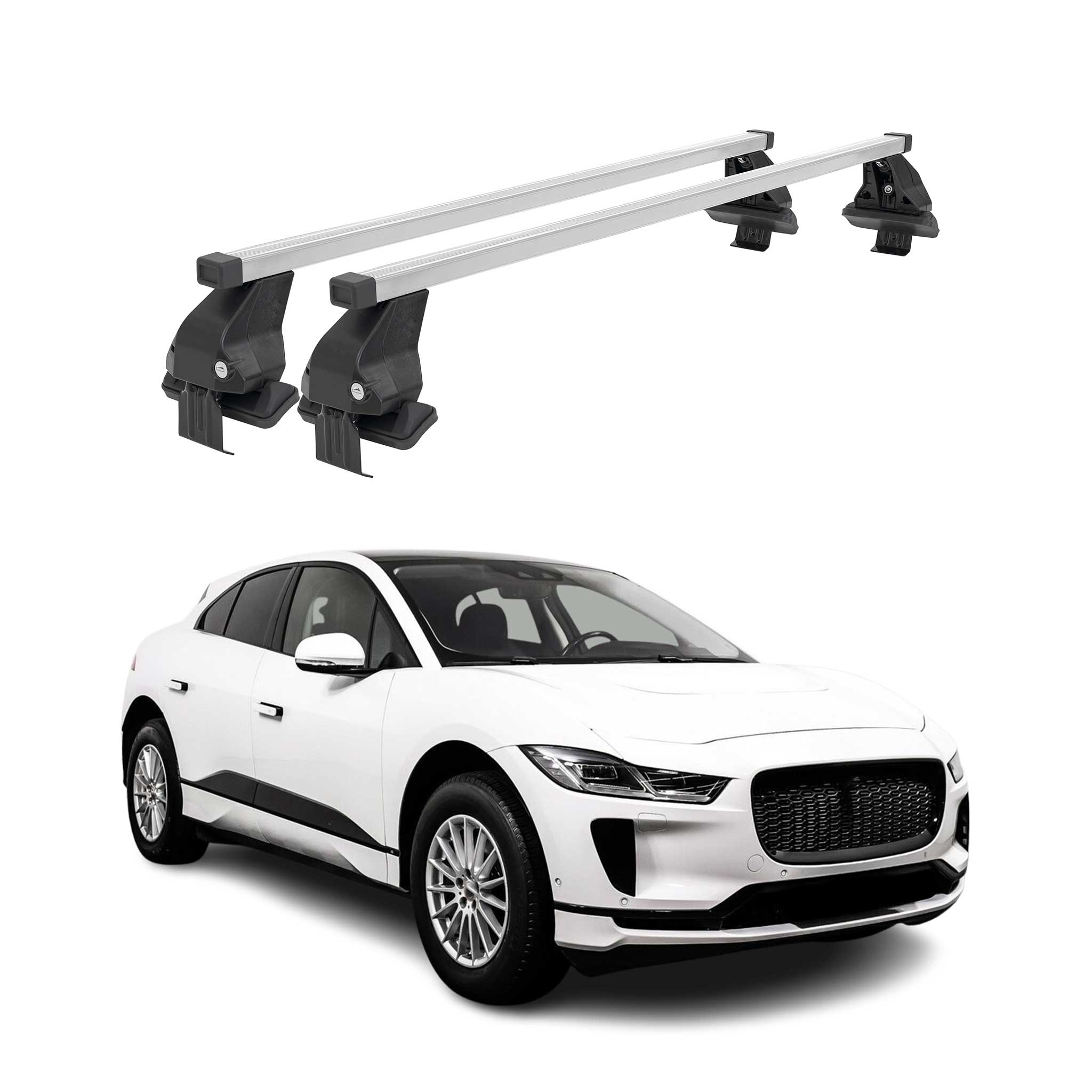Menabo Dachträger Grundtäger für Jaguar I-Pace 2018-2024 50kg Stahl Silber 2 tlg