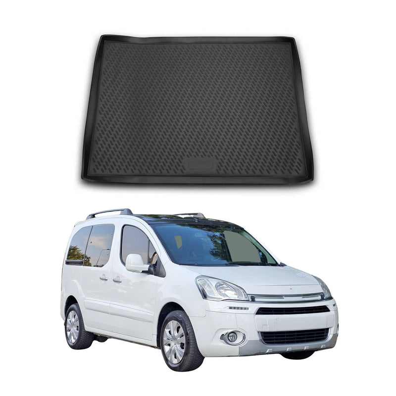 Kofferraummatte Kofferraumwanne für Citroen Berlingo 2008-2018 Gummi TPE Schwarz