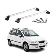 Dachträger Grundtäger für Mazda Premacy I 1999-2004 100kg Aluminium Grau 2x ABE