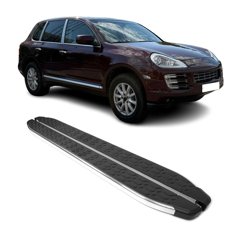 Trittbretter Seitenschweller für Porsche Cayenne 2003-2011 Stahl Schwarz Grau