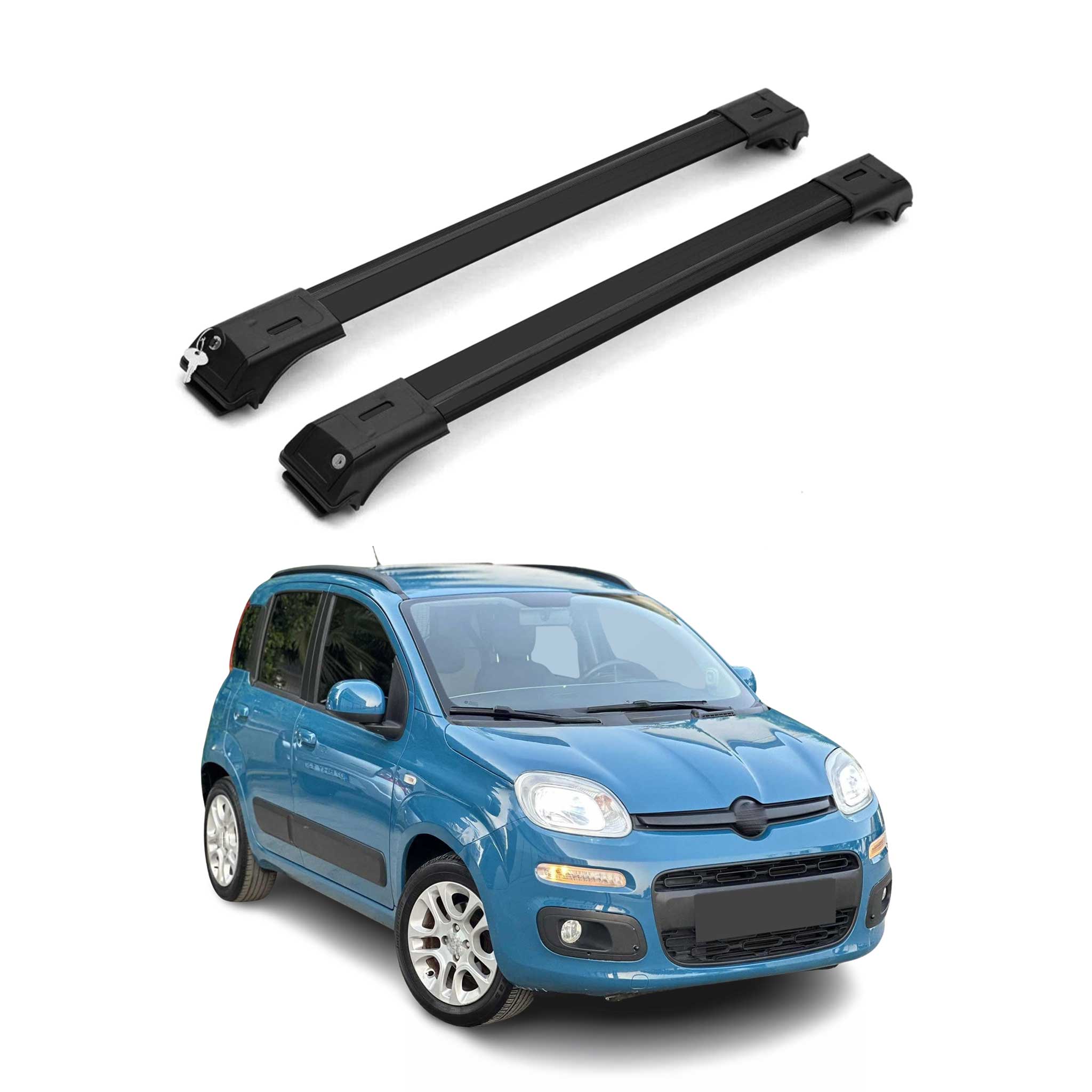 Dachträger Grundträger für Fiat Panda 2012-2026 Aluminium Schwarz 2x