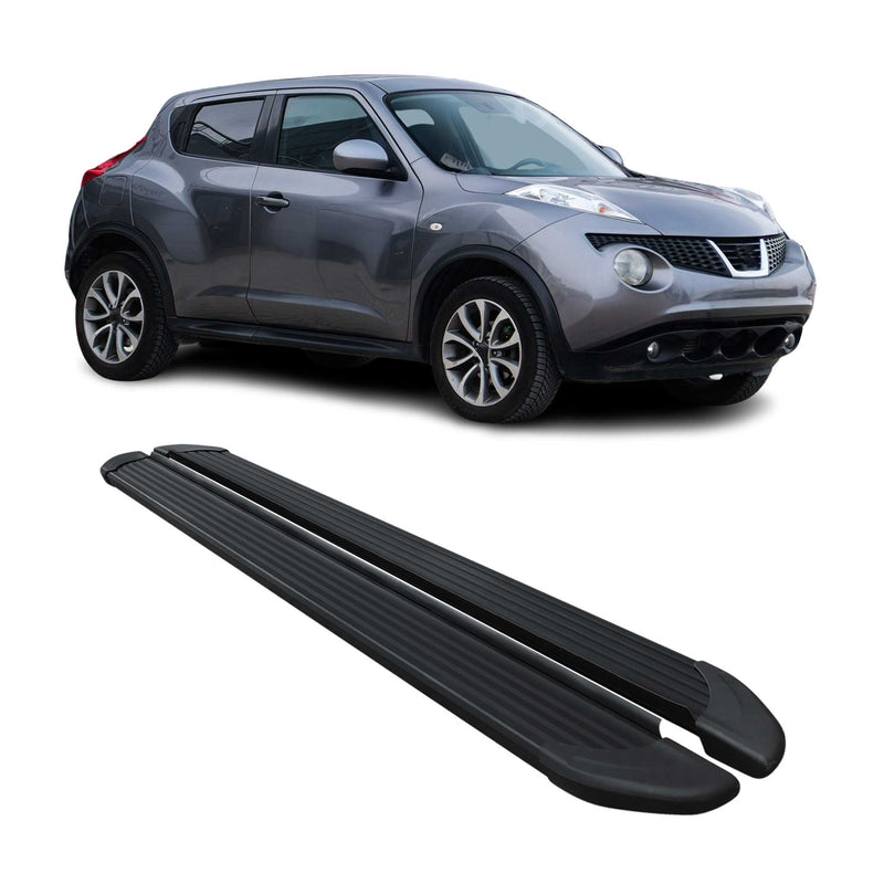 Seitenschweller Trittbretter Schweller für Nissan Juke 2011-2019 Alu Schwarz