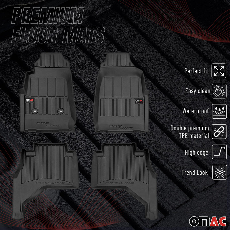 OMAC Gummi Fußmatten für Isuzu D-Max 2011-2019 Premium TPE Automatten Schwarz 4x