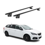 Dachträger für Peugeot 308 II Kombi 2013-2021 100kg Aluminium Schwarz 2 tlg ABE
