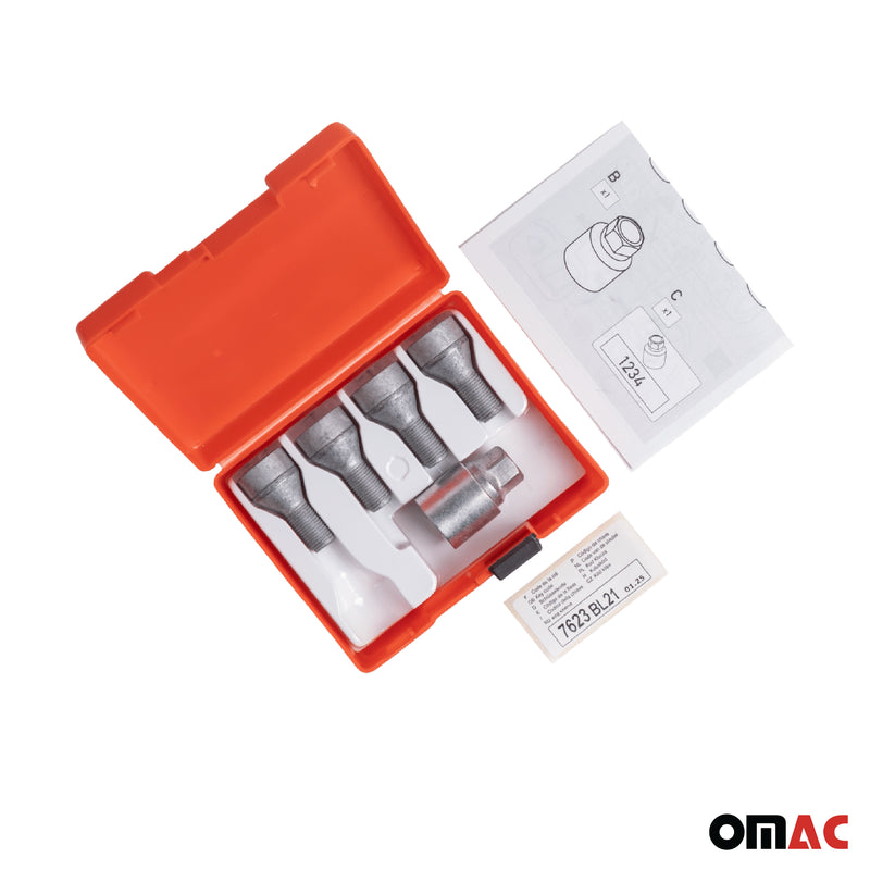 Radschloss Radschrauben Satz für Renault Modus ab 2006 Silber 4tlg M12X1.5