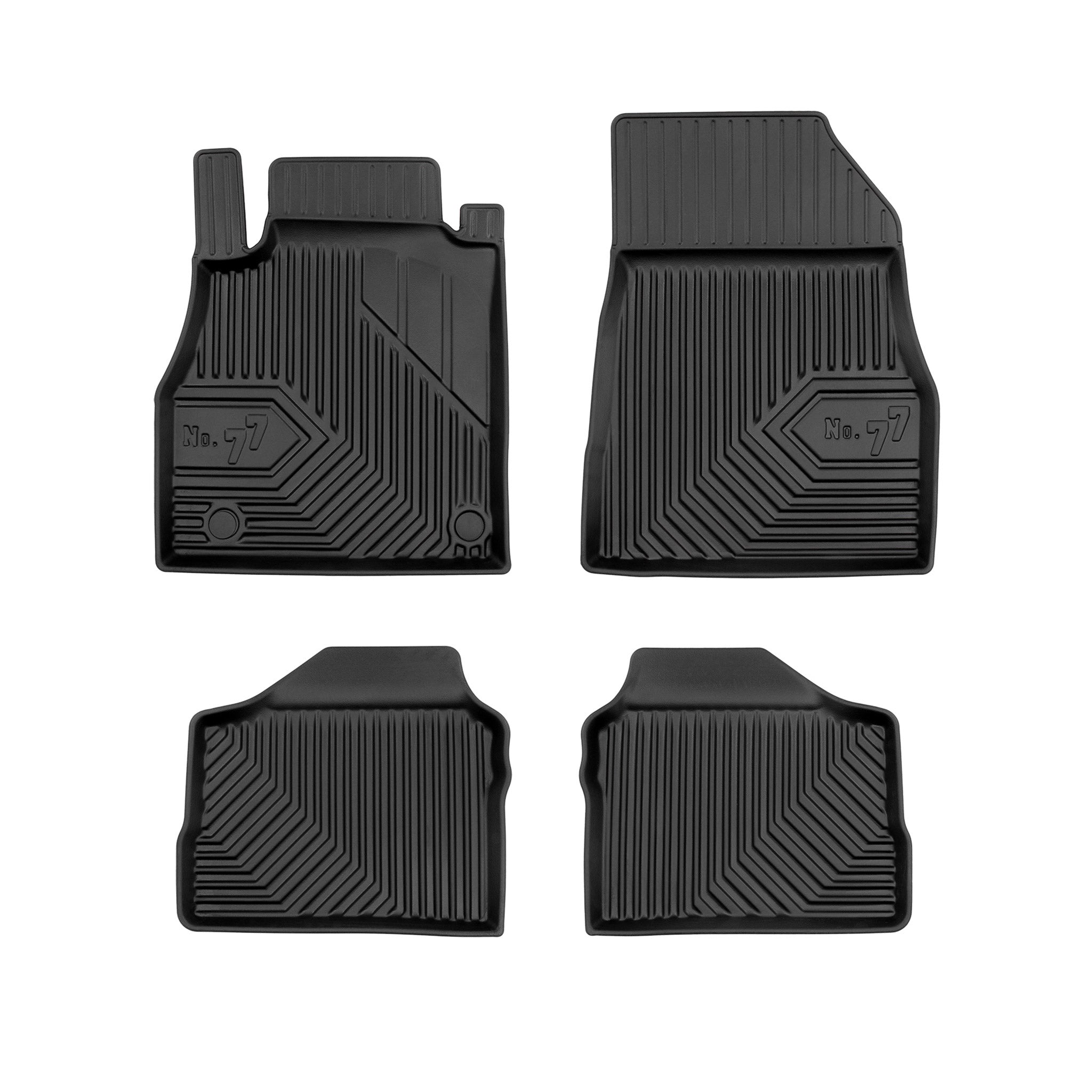 Fußmatten Gummimatten No.77 für Nissan Micra K14 2016-2022 TPE Schwarz 4 Teile