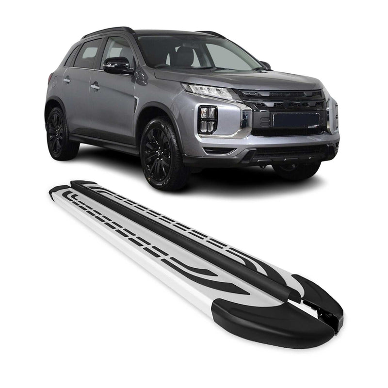 Trittbretter Seitenschweller für Mitsubishi ASX 2023-2025 Silber Aluminium 2 tlg