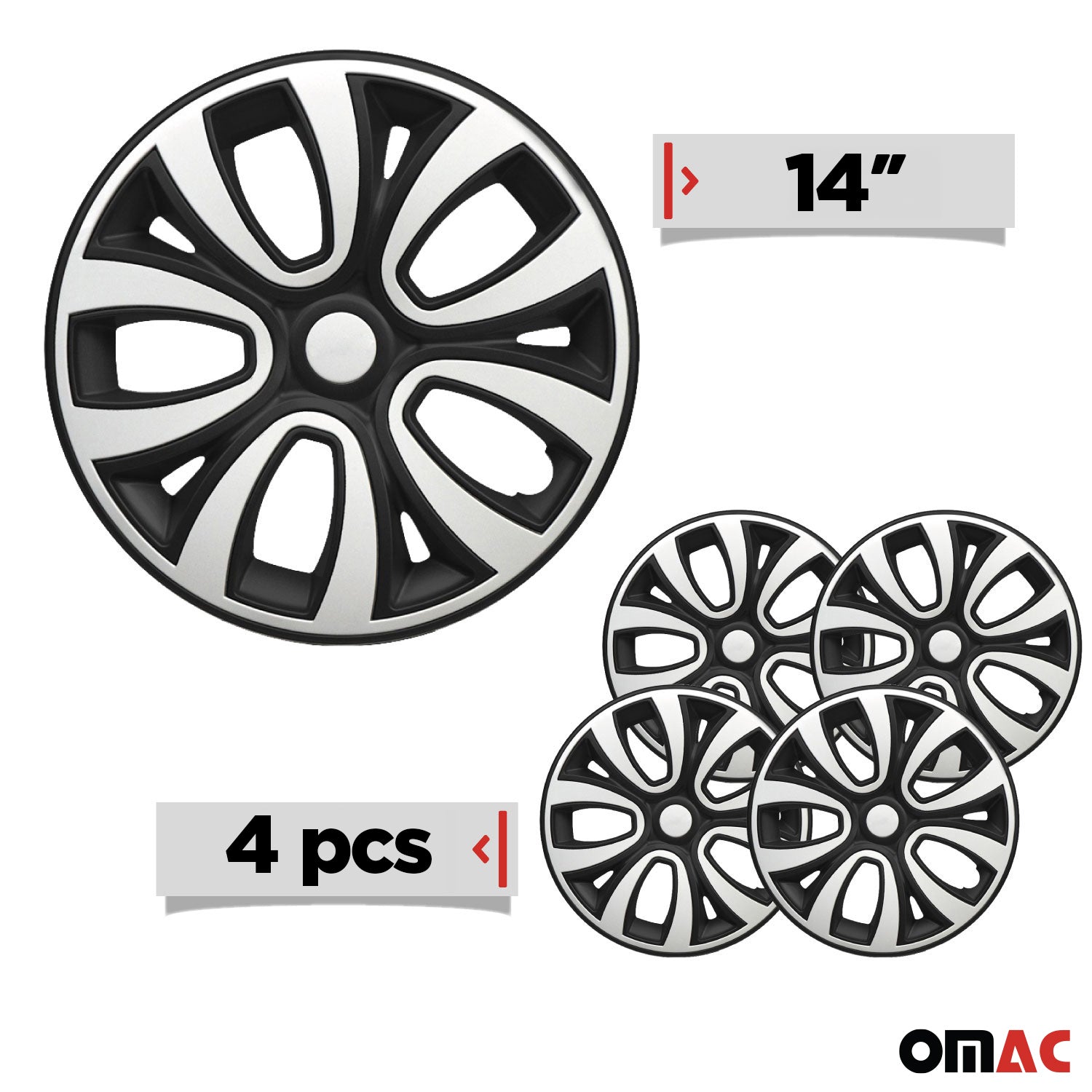 4x Radblenden Radzierblenden Radkappen für 14" Zoll Stahlfelgen weiß Schwarz