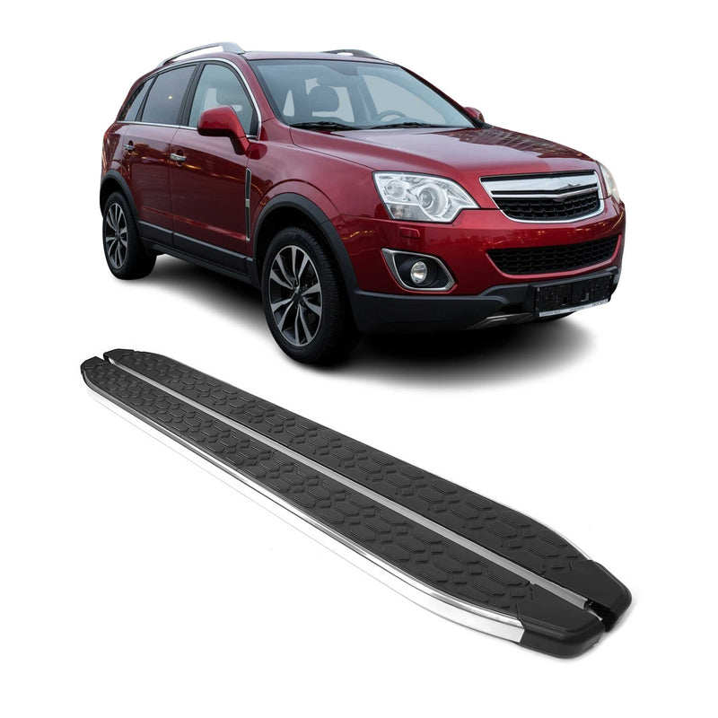 Trittbretter Seitenschweller für Opel Antara 2016-2020 Edelstahl Schwarz Silber
