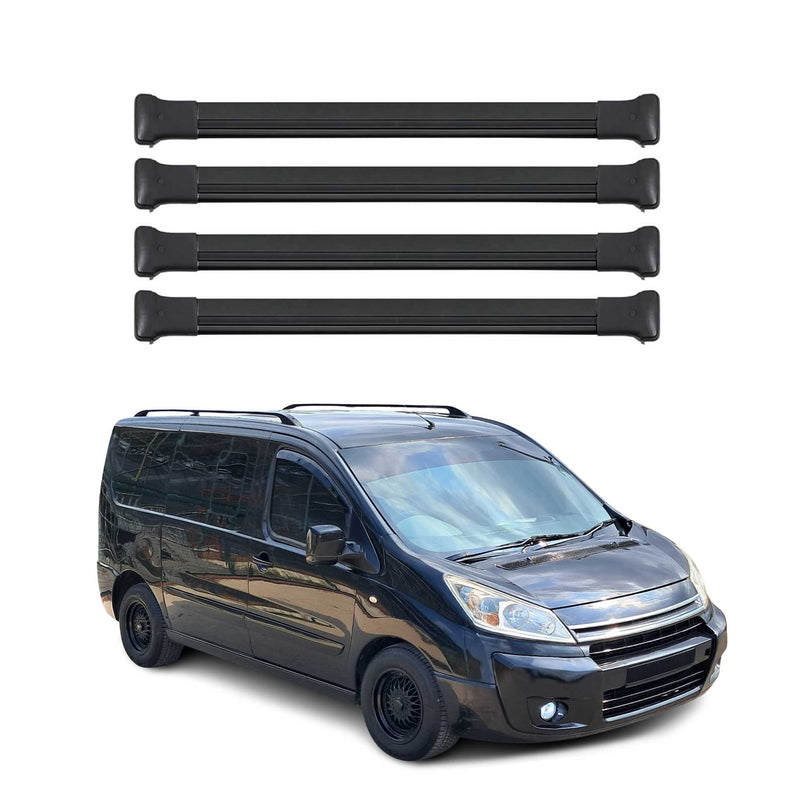 Dachträger Gepäckträger für Citroen Jumpy 2007-2016 Relingträger Alu Schwarz 4x