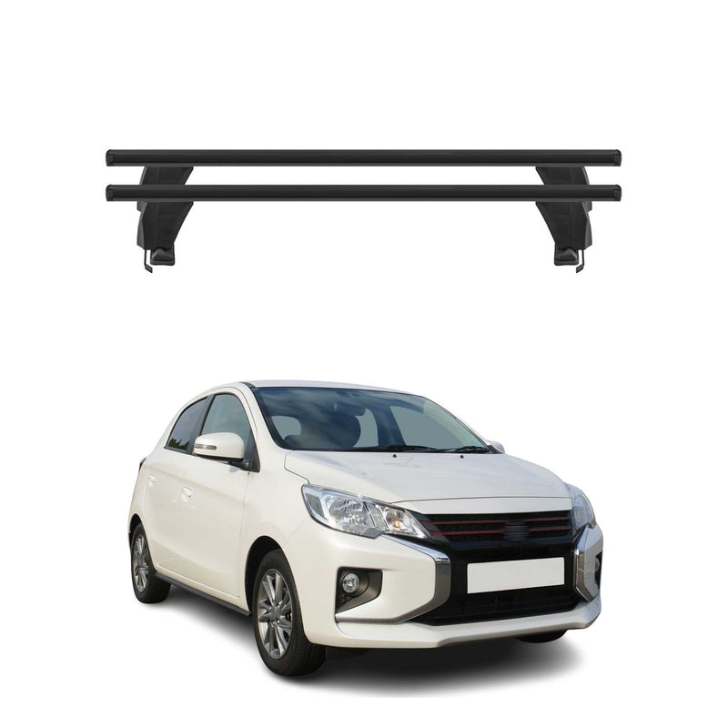 Menabo Dachträger für Mitsubishi Space Star mk2 2016-2020 FL 50kg Alu Schwarz 2x