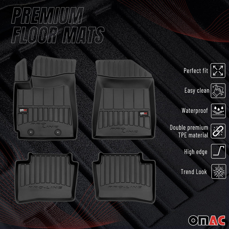 OMAC Gummi Fußmatten für Hyundai i10 2019-2025 Premium TPE Automatten Schwarz 4x