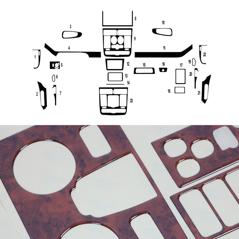 Innenraum Dekor Cockpit für Mercedes Vito W639 2003-2006 Wurzelholz Optik 22tlg