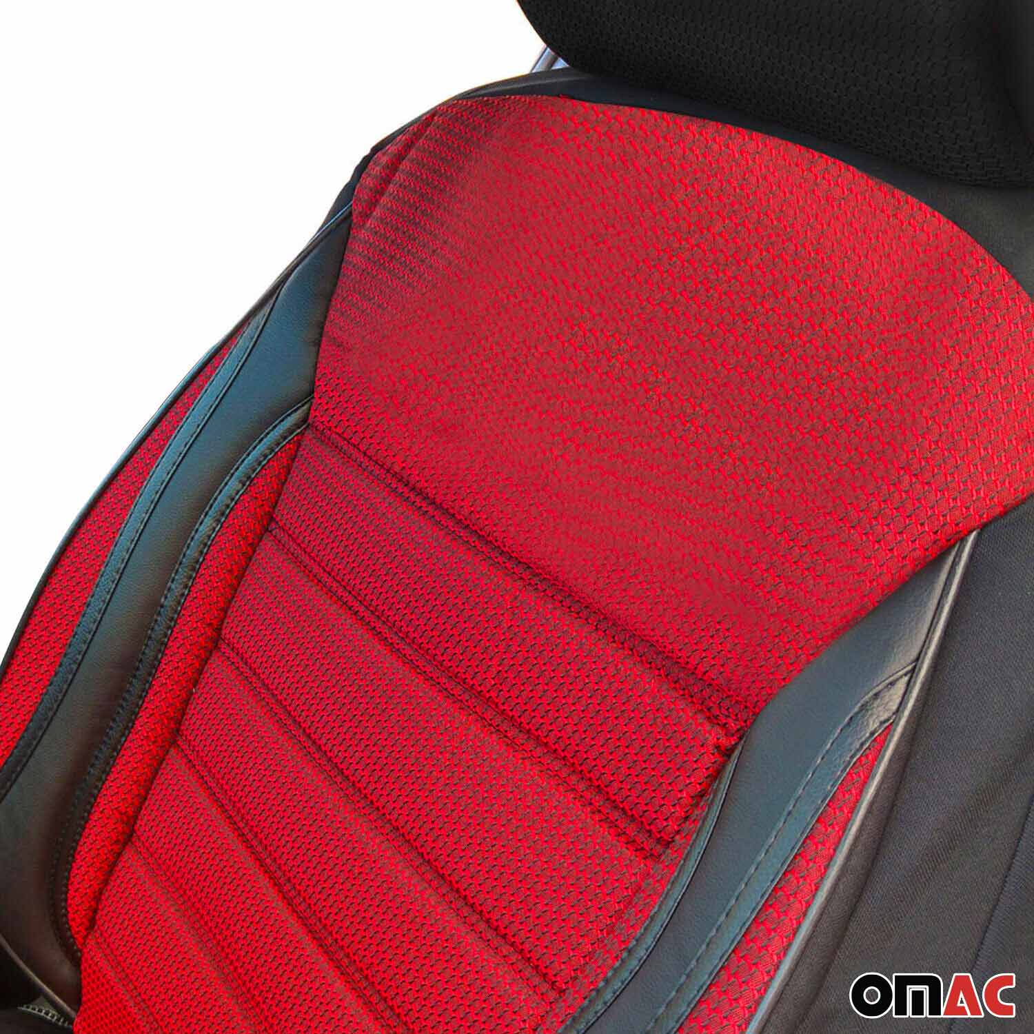 Schonbezüge Sitzschoner Sitzbezüge für Mercedes W124 S124 Rot Schwarz 5Sitz