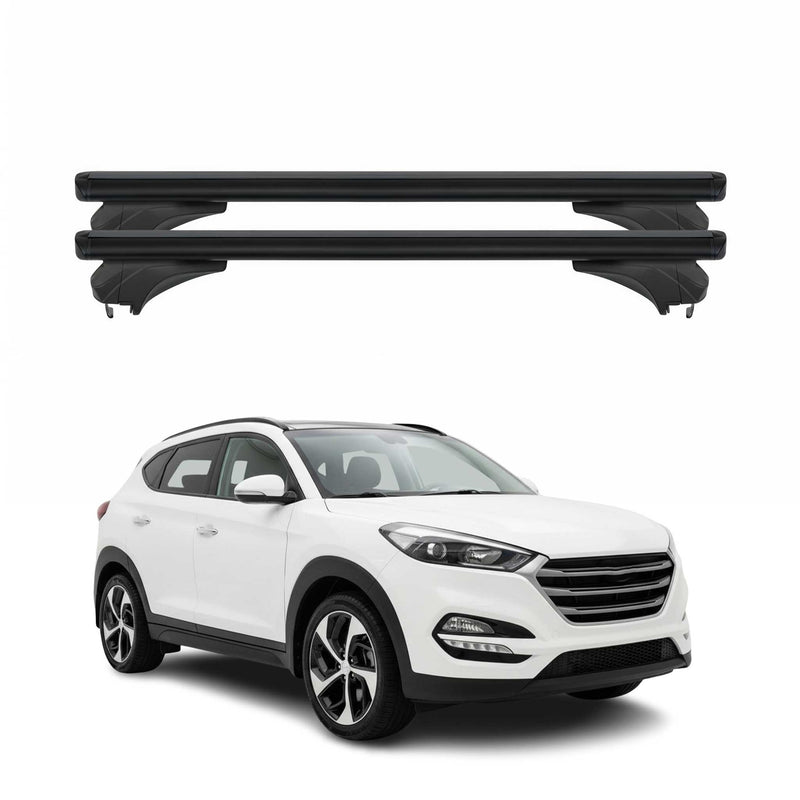 Menabo Dachträger Grundtäger für Hyundai Tucson TL 2015-2020 Alu Schwarz 2 tlg