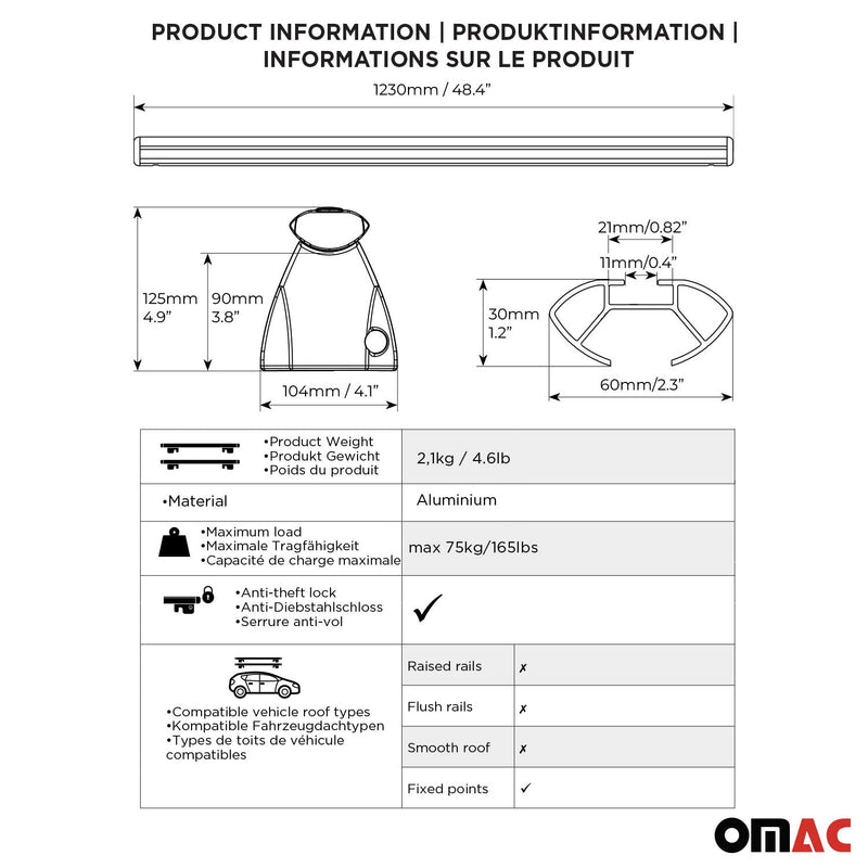 Menabo Dachträger Grundträger für Mazda CX-7 2006-2012 Querträger TÜV Alu Silber