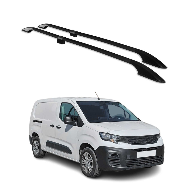 Dachreling Relingträger für Peugeot Partner 2018-2025 L2 Langer Alu Schwarz