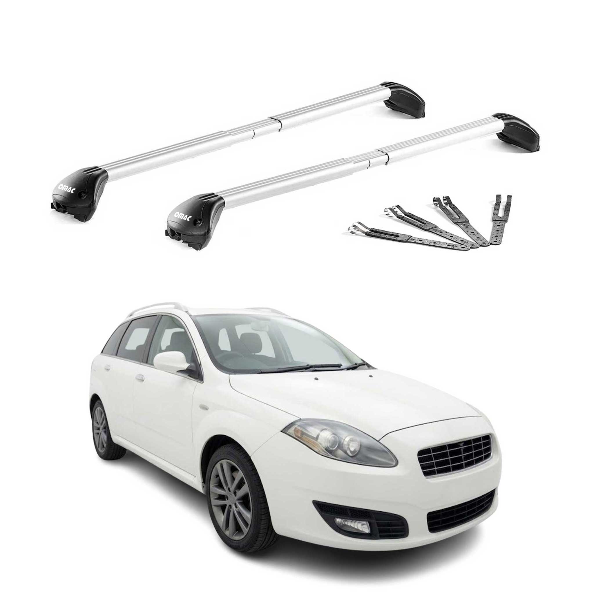 Dachträger Grundtäger für Fiat Croma 2005-2010 100kg Aluminium Grau 2x ABE