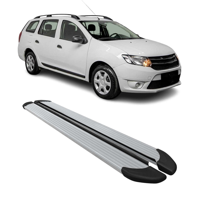 Seitenschweller Trittbretter Schweller für Dacia Logan 2013-2020 Aluminium Grau