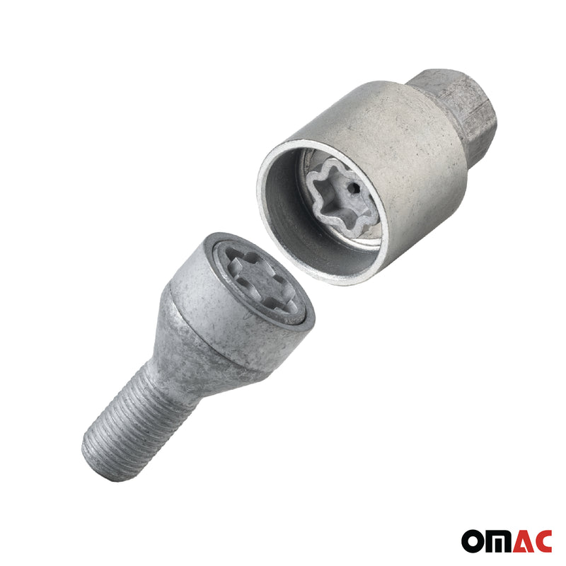 Radschloss Radschrauben Satz für BMW 7er bis 2002 Felgenschloss Silber M12X1.5