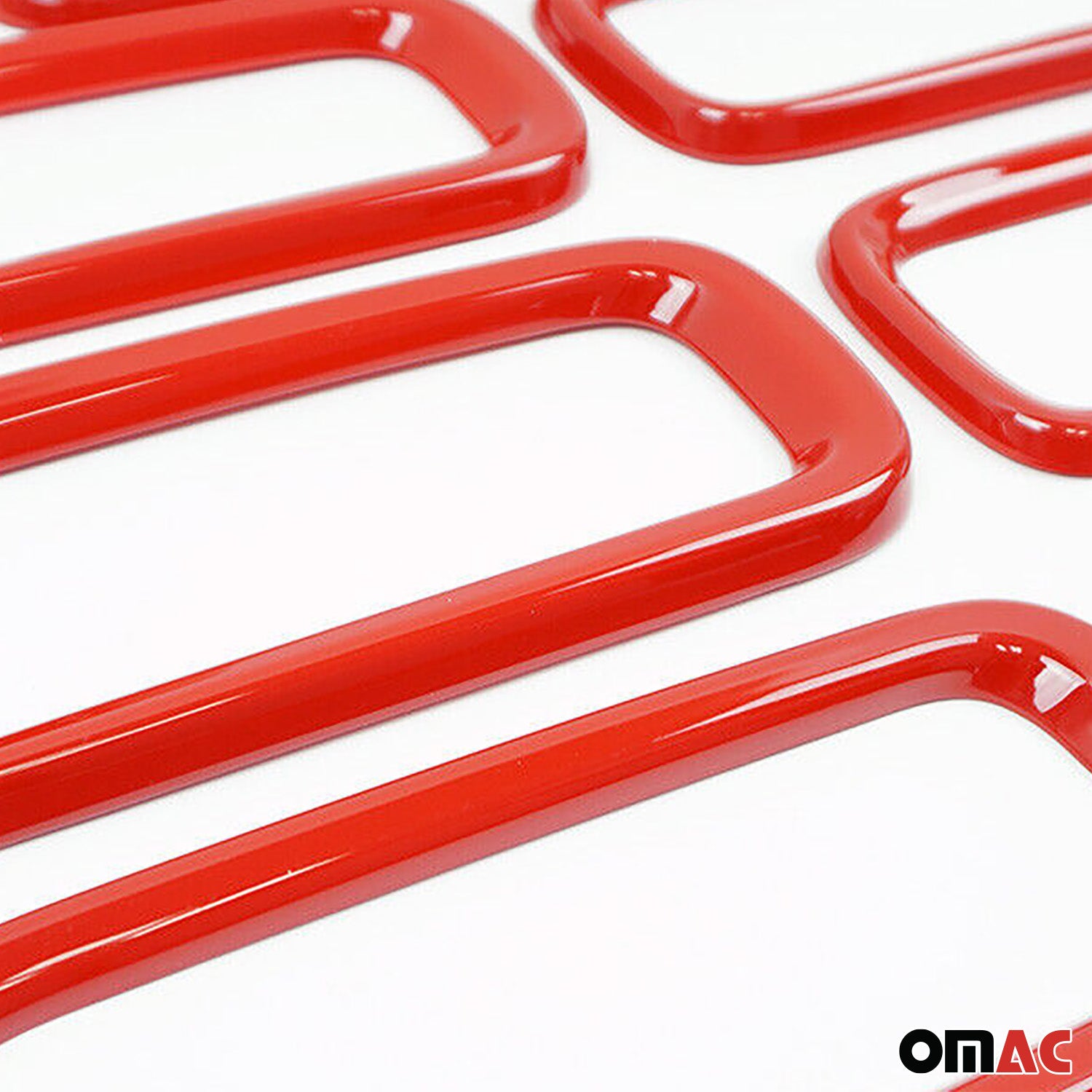 Kühlergrill Leisten Grillleisten für Jeep Renegade 2014-2024 ABS Rot 7tlg